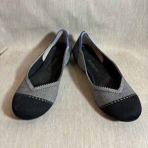 ROTHY’S SZ 8.5 The Flat Grey  Mist Cap Toe Slip On Ballet Flats Shoes